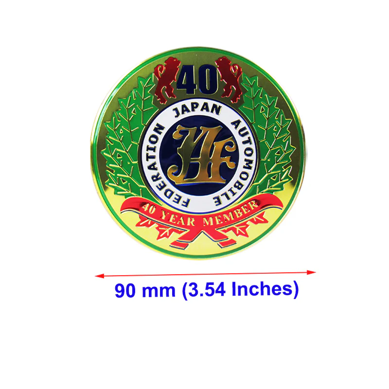JAF Japan Automobile Federation 40 Year Member JDM Logo Emblem Badge Decal For Toyota Front Grille - Image 2
