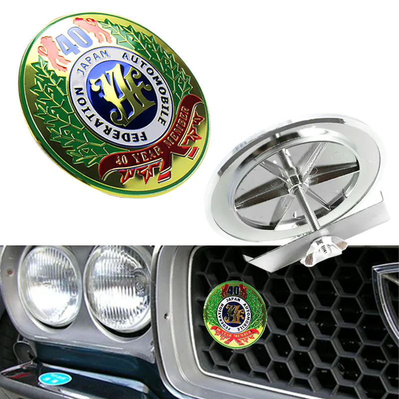 JAF Japan Automobile Federation 40 Year Member JDM Logo Emblem Badge Decal For Toyota Front Grille - Image 3