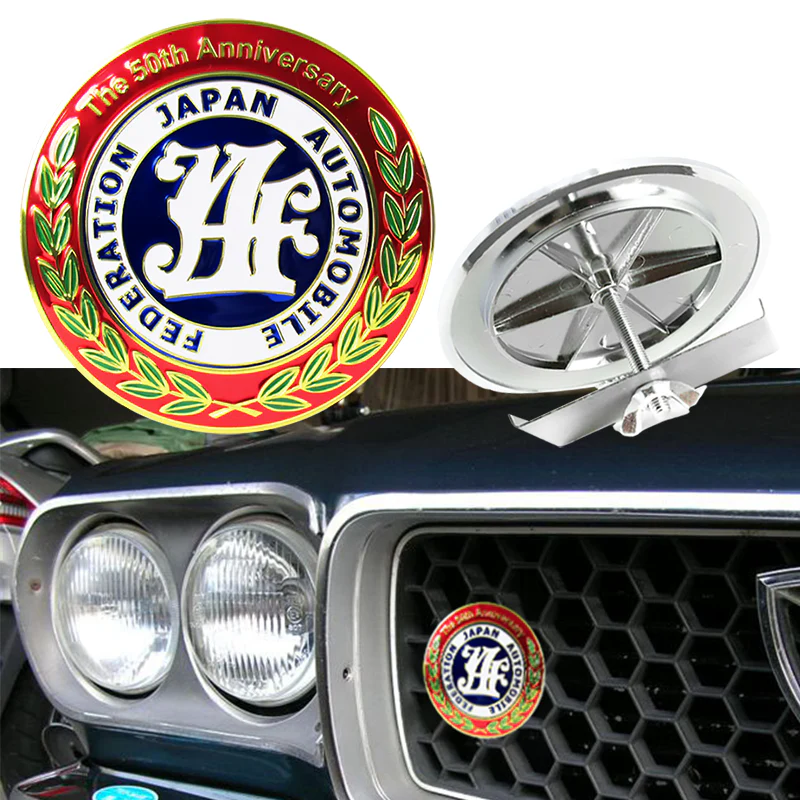 JAF Japan Automobile Federation 50th Anniversary JDM Logo Emblem Badge Decal For Toyota Front Grille - Image 5