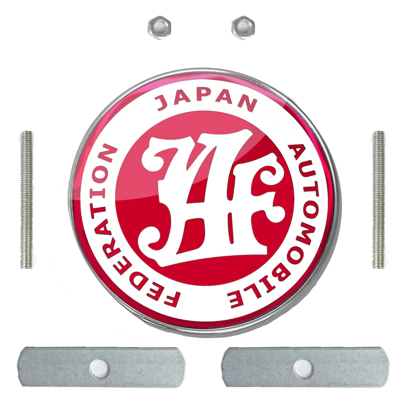 JAF Japan Automobile Federation JDM Red Emblem Badge For Toyota Front Grille - Image 4