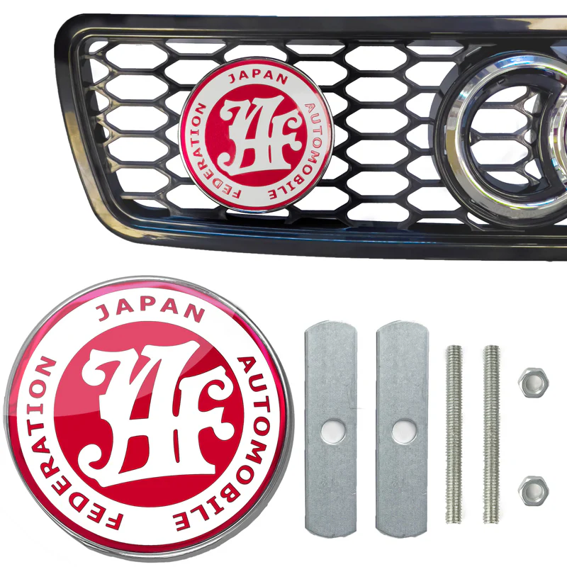JAF Japan Automobile Federation JDM Red Emblem Badge For Toyota Front Grille - Image 5