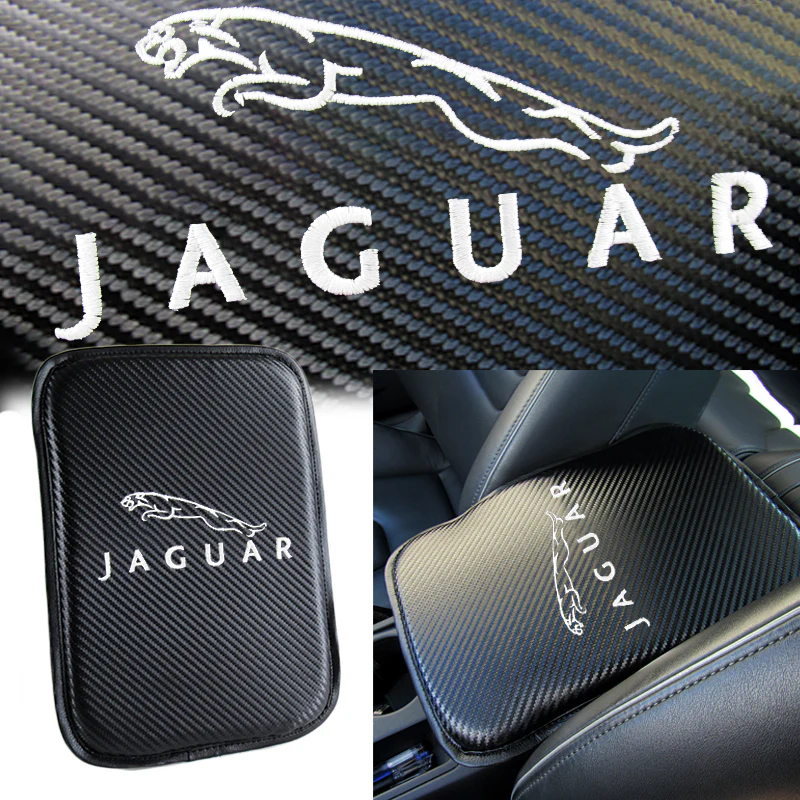 JAGUAR Car Center Console Armrest Cushion Mat Pad Cover Stitched Embroidery Logo with LED Cup Coaster Set - Image 8