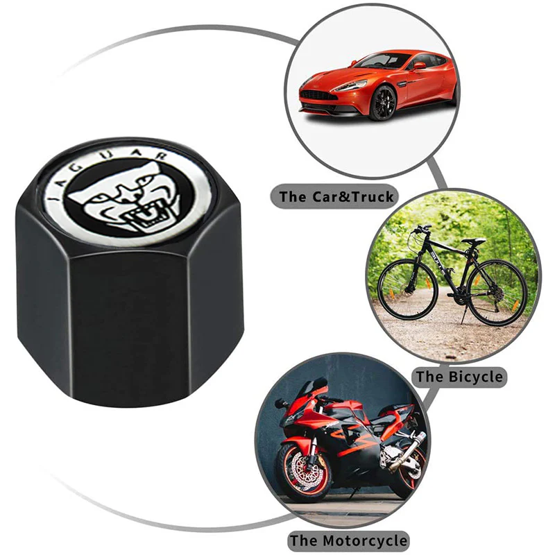 JAGUAR Car Wheel Tire Valves Dust Stem Air Caps Keychain Emblem KEY FOB Set - US SELLER - Image 4