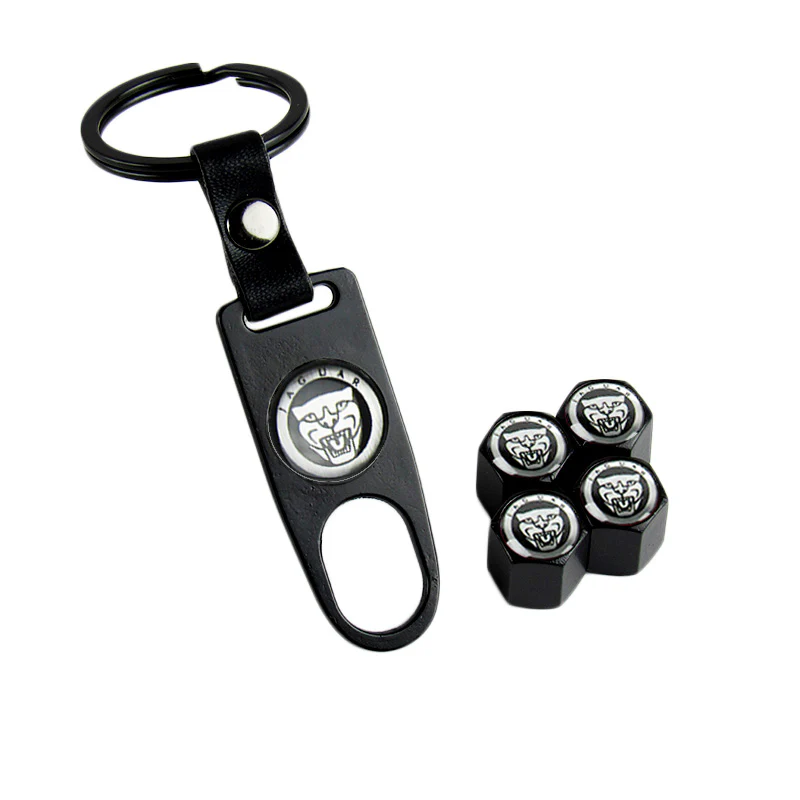 JAGUAR Car Wheel Tire Valves Dust Stem Air Caps Keychain Emblem KEY FOB Set - US SELLER - Image 6
