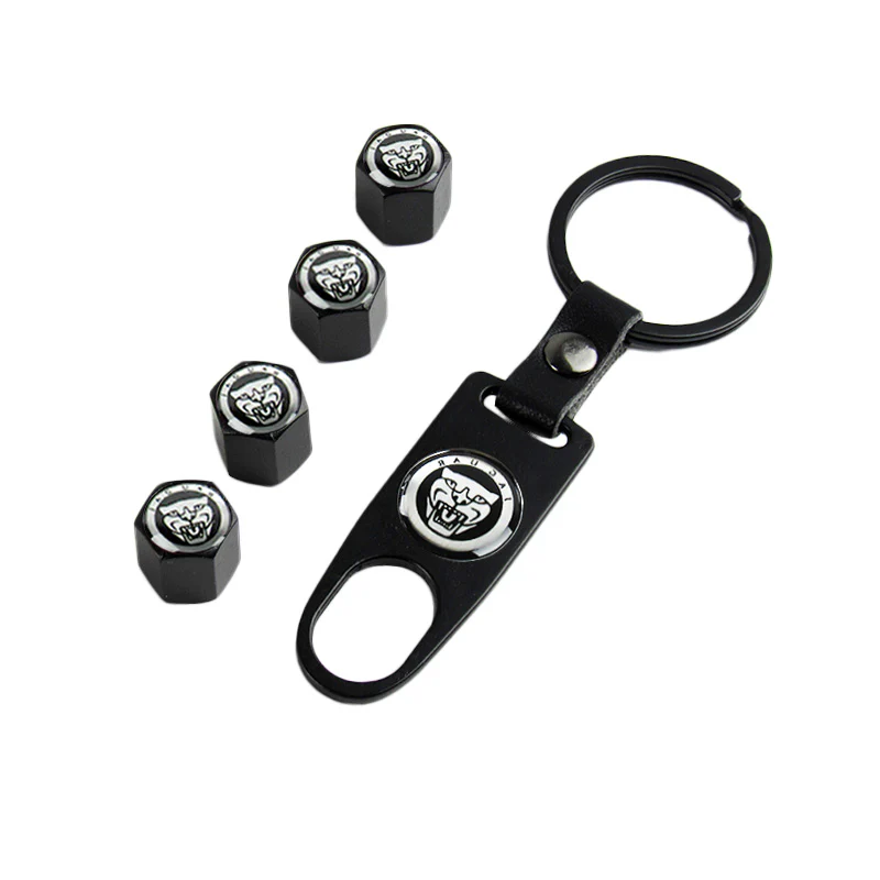 JAGUAR Car Wheel Tire Valves Dust Stem Air Caps Keychain Emblem KEY FOB Set - US SELLER - Image 7