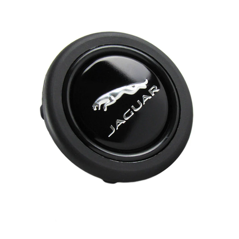 JAGUAR Set Genuine Leather 15" Diameter Car Auto Steering Wheel Cover with Black / Silver LOGO Horn Button - Image 6