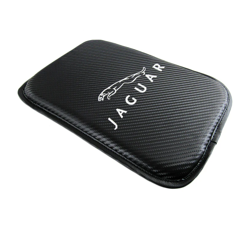 Jaguar Set of Carbon Fiber Look Embroidered Armrest Cushion & Seat Belt Cover - Image 6