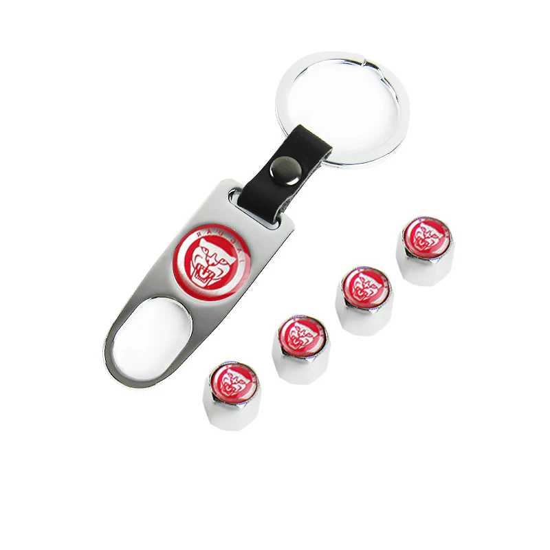 JAGUAR Silver Car Wheel Tire Valves Dust Stem Air Caps Keychain Emblem KEY FOB Set - US SELLER - Image 5