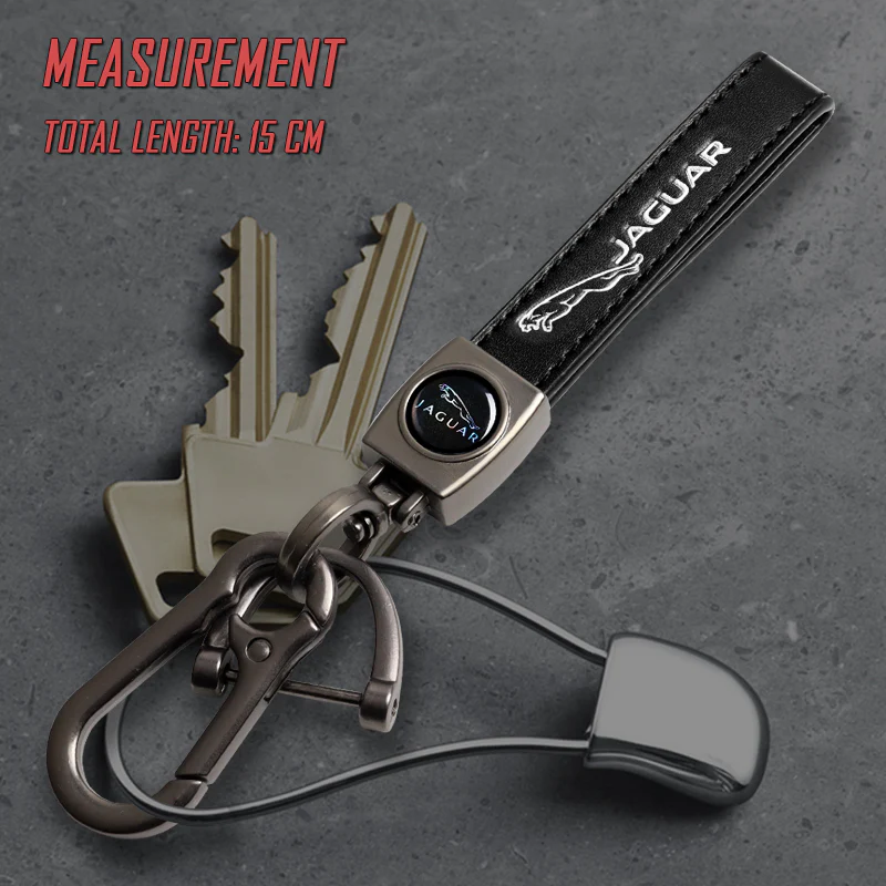 JAGUAR Universal Black 3D Logo Leather Metal Gift Decor Quick Release Lanyard Keychain - Image 6
