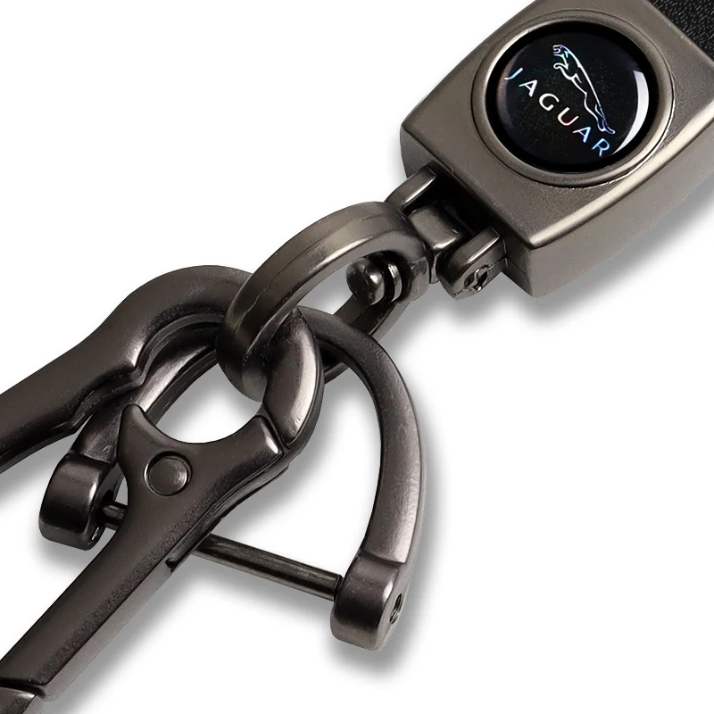 JAGUAR Universal Black 3D Logo Leather Metal Gift Decor Quick Release Lanyard Keychain - Image 7