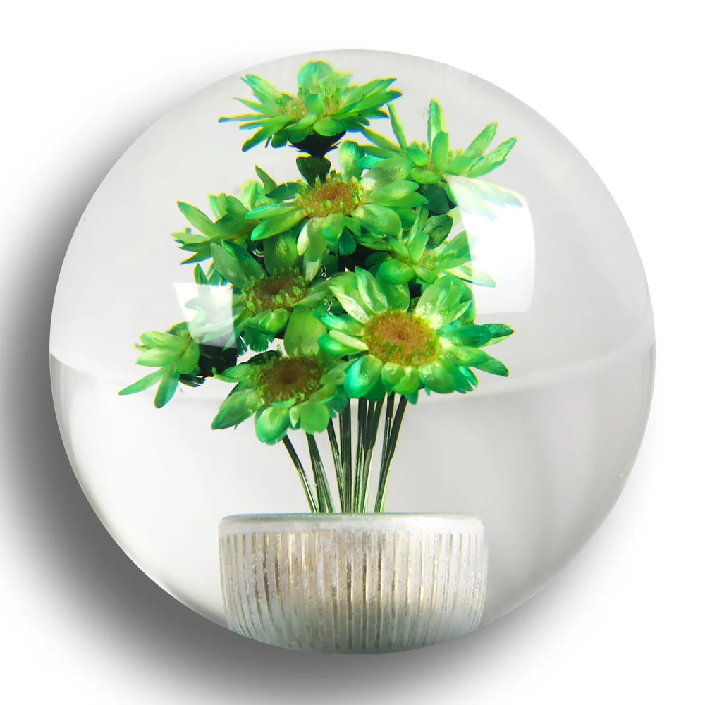 JDM 54mm Real Flower Round Ball Manual Auto Gear Stick Shift Knob Lever Shifter - Image 11