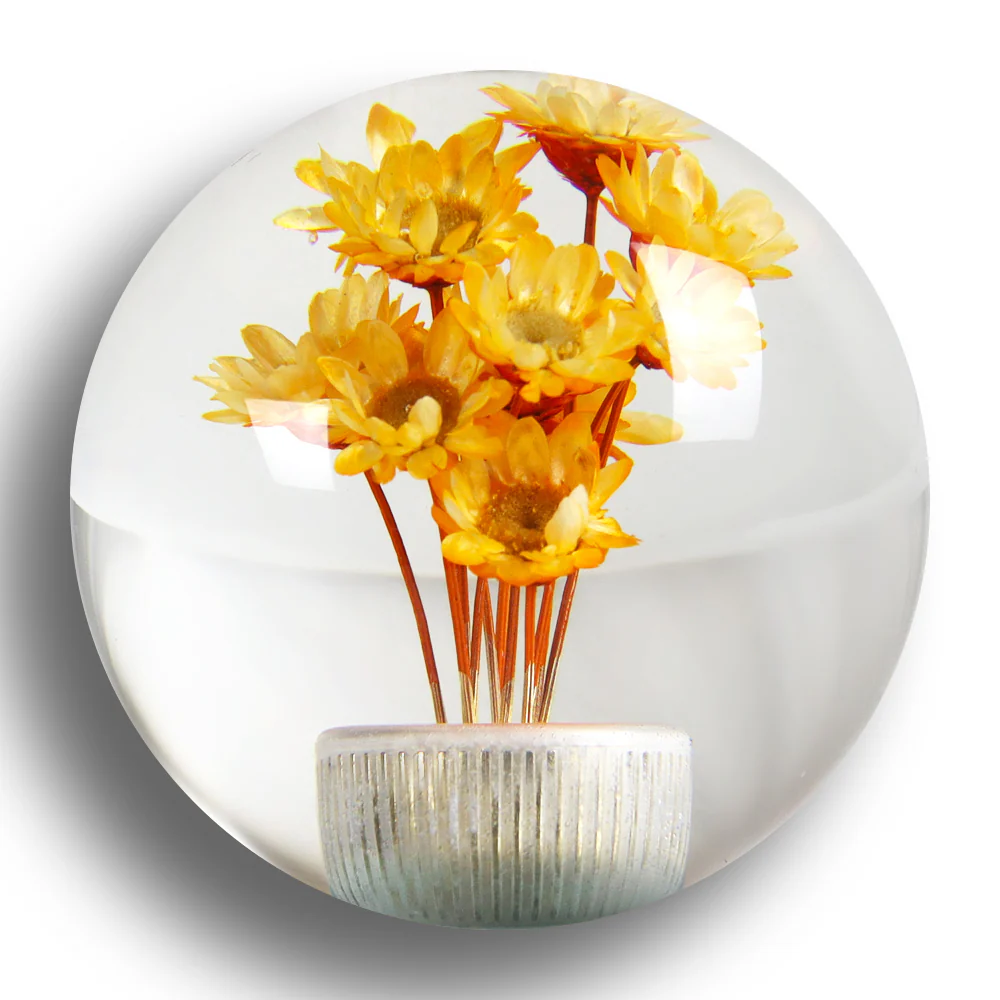 JDM 54mm Real Flower Round Ball Manual Auto Gear Stick Shift Knob Lever Shifter - Image 12