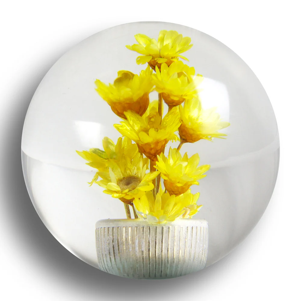 JDM 54mm Real Flower Round Ball Manual Auto Gear Stick Shift Knob Lever Shifter - Image 13