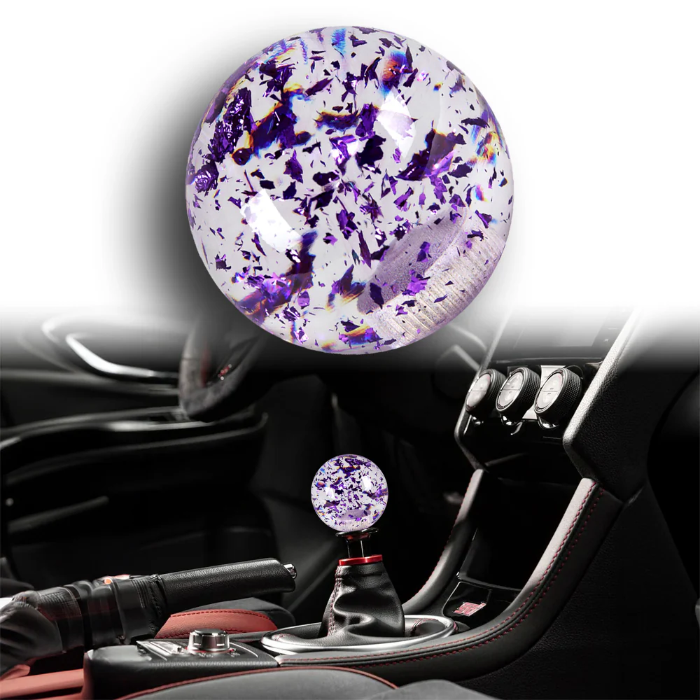 JDM 58mm Round Ball Sphere Glitter Manual Gear Stick Shift Knob Lever Shifter - Image 2