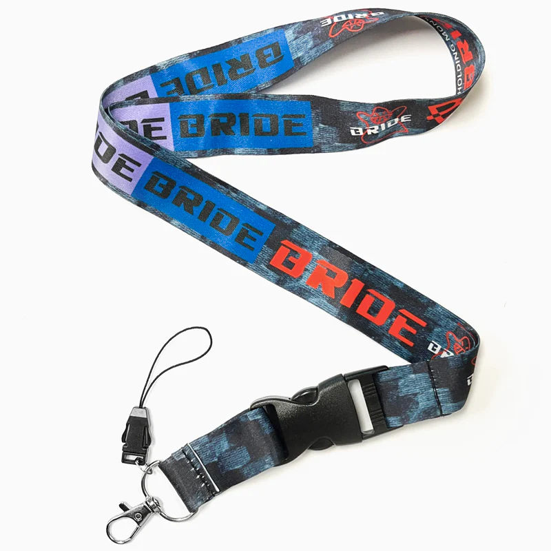 JDM BRIDE Carbon Set Embroidery Seat Belt Cover Shoulder Pads with Bride Keychain Lanyard - Image 4