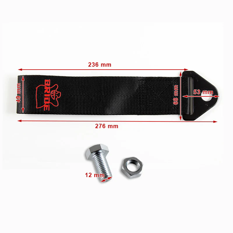 Bride Black Racing Tow Strap for Front / Rear Bumper - Image 2