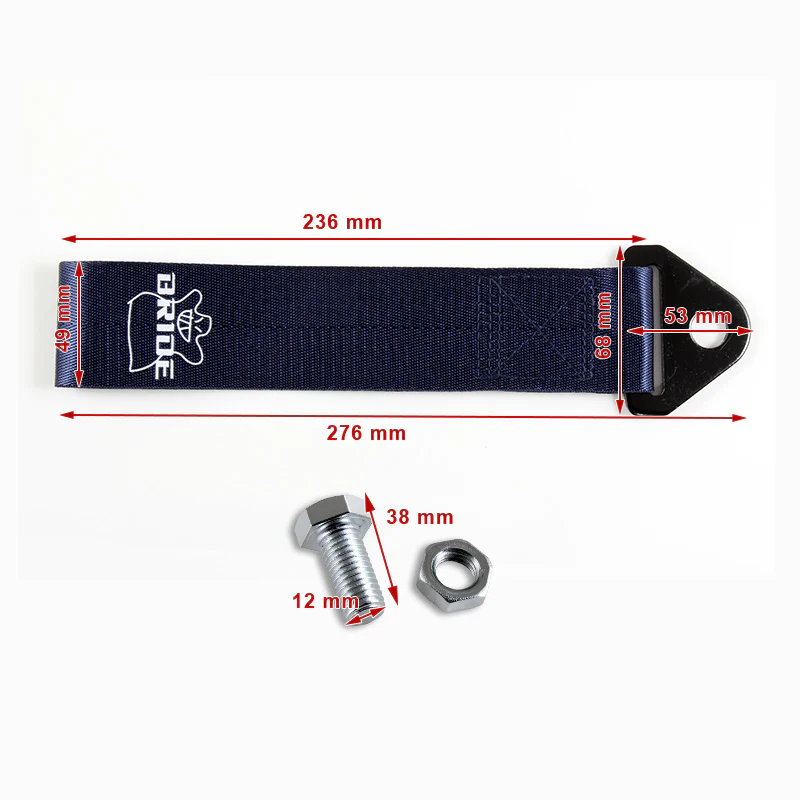 Bride Dark Blue Racing Tow Strap for Front / Rear Bumper - Image 2