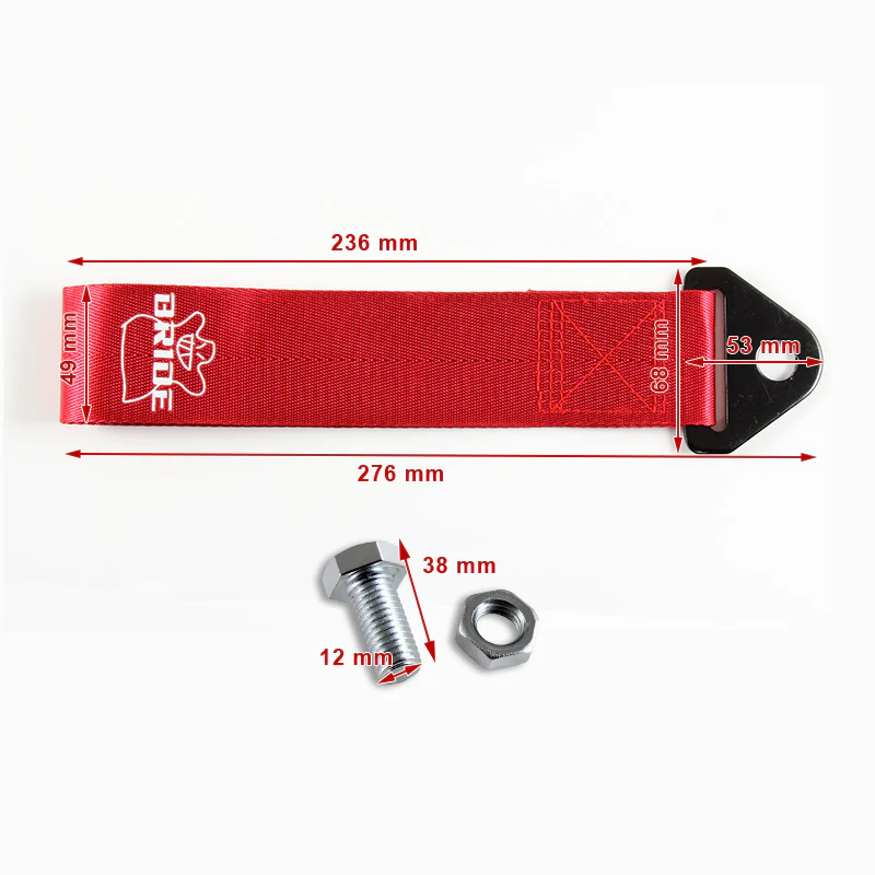 Bride Red Racing Tow Strap for Front / Rear Bumper - Image 2