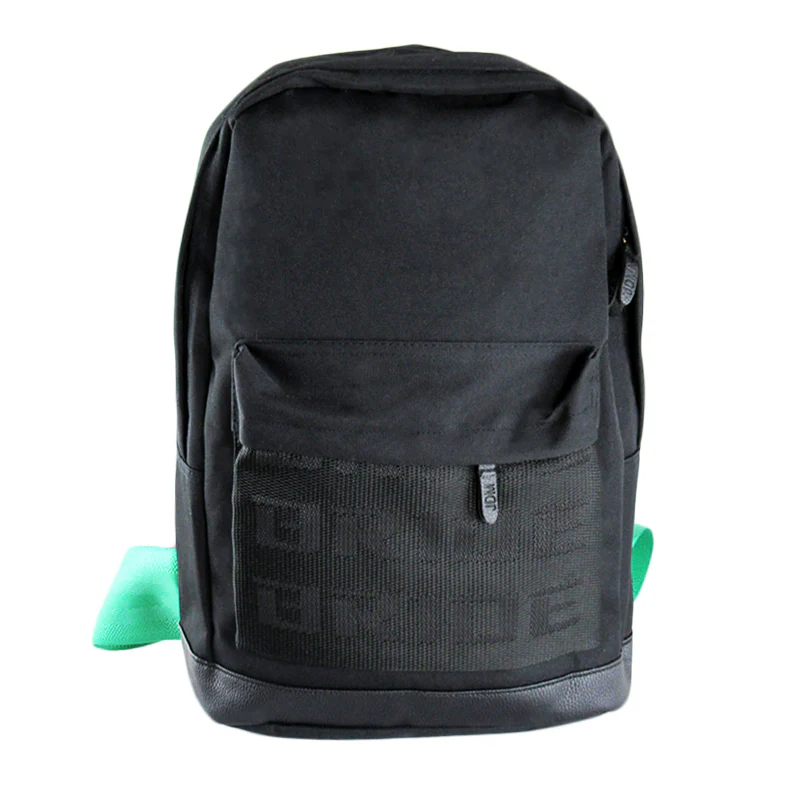 Bride Black Racing Seat Fabric Backpack with Takata Green Harness Adjustable Shoulder Straps - Image 4