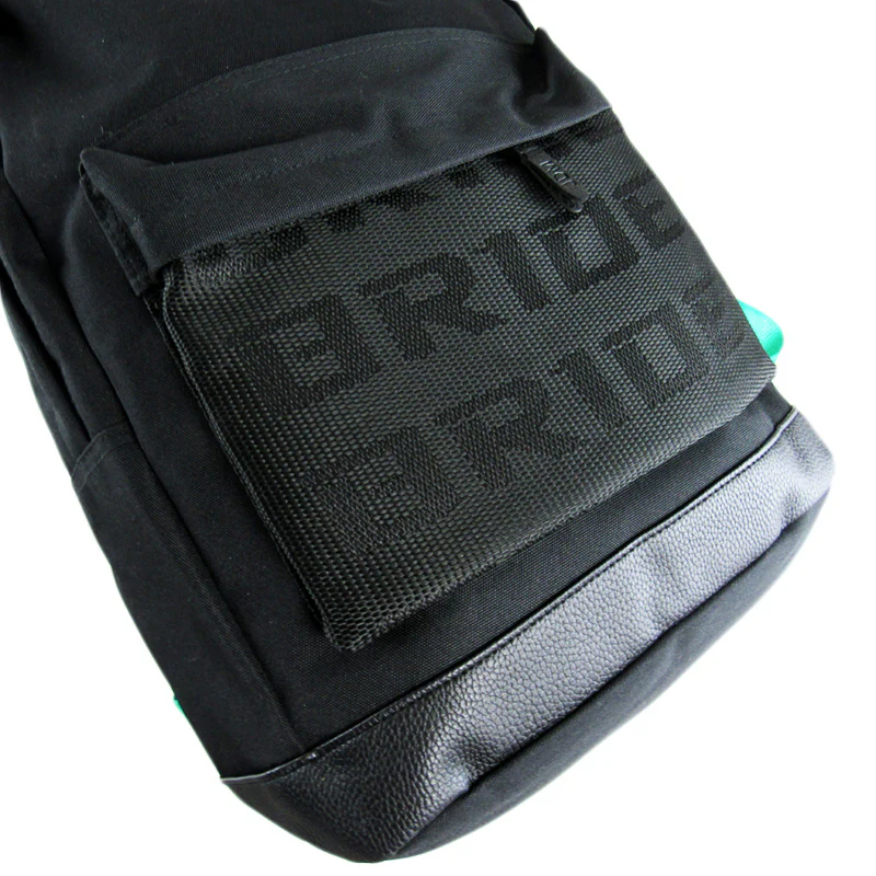 Bride Black Racing Seat Fabric Backpack with Takata Green Harness Adjustable Shoulder Straps - Image 7