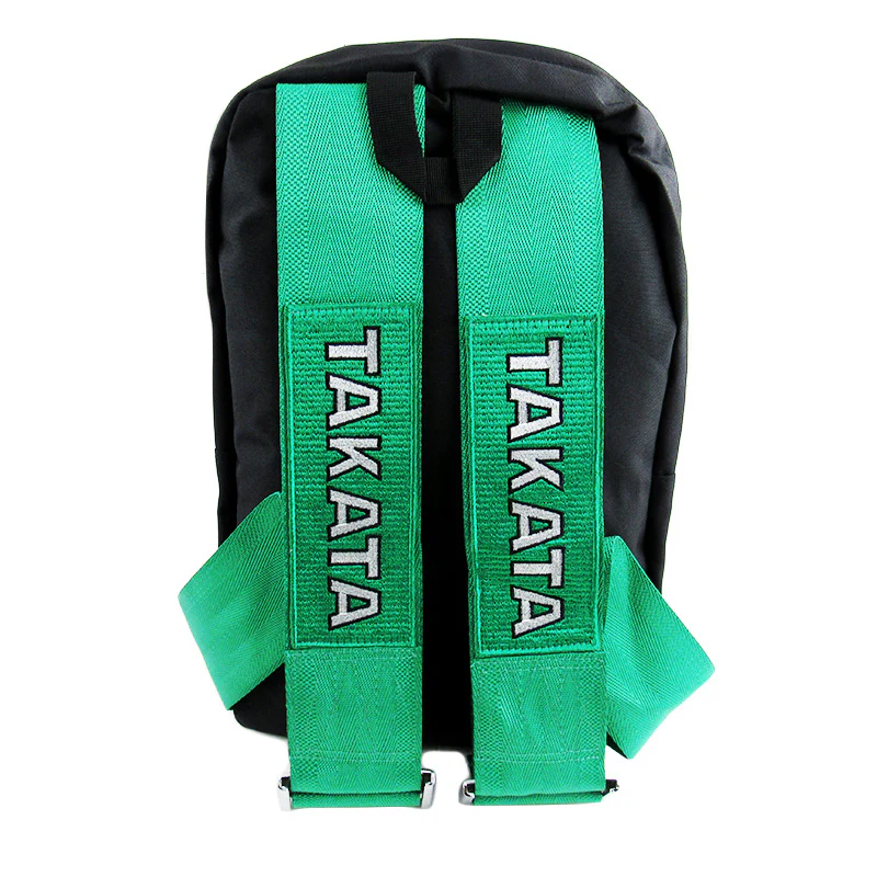 Bride Gradation Racing Seat Cloth Backpack with Takata Green Harness Adjustable Shoulder Straps - Image 4