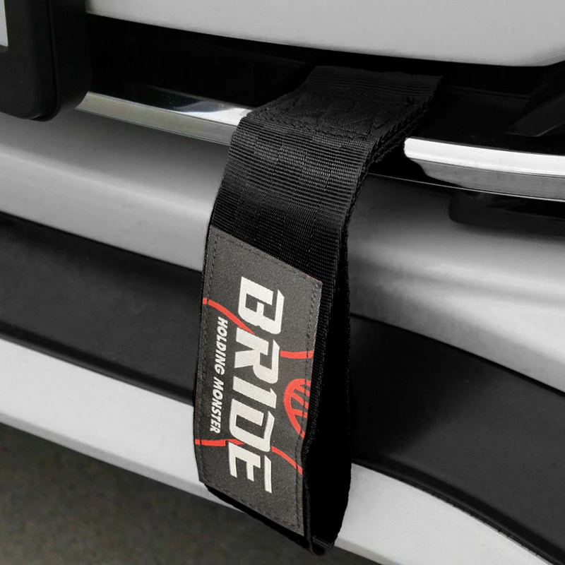 JDM BRIDE Racing NEO CHROME HIGH STRENGTH Tow Strap for Front / Rear Bumper - Image 2