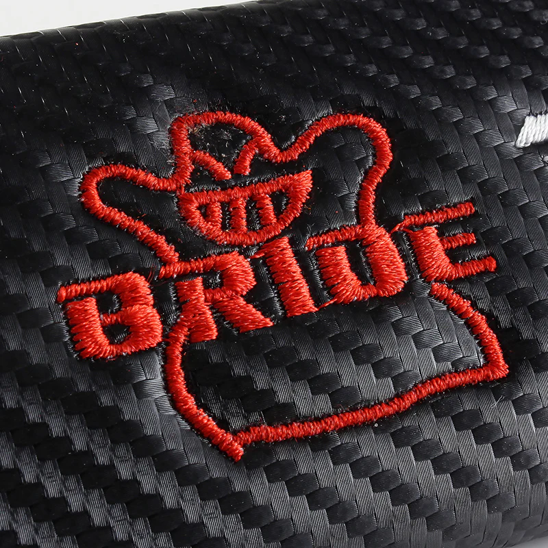 JDM BRIDE Set Carbon Embroidery Seat Belt Cover Shoulder Pads with Bride Keychain - Image 6