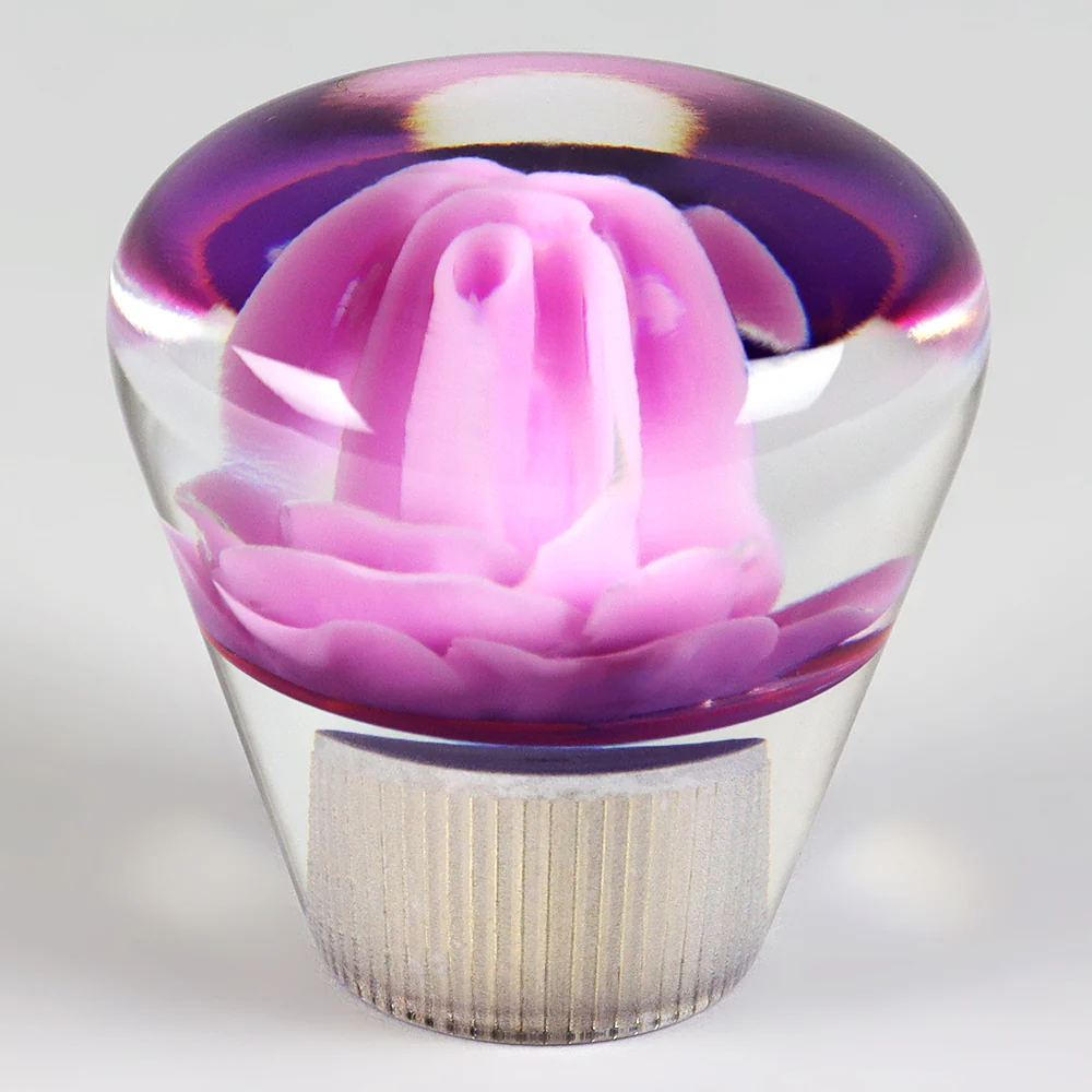 JDM Clear Real Rose Flower Diamond Shape Manual Gear Stick Shift Knob 50mm New - Image 10
