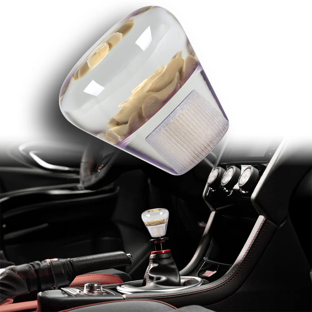 JDM Clear Real Rose Flower Diamond Shape Manual Gear Stick Shift Knob 50mm New - Image 7