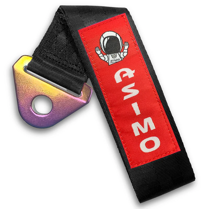 JDM Honda ASIMO Racing NEO CHROME HIGH STRENGTH Tow Strap for Front / Rear Bumper - Image 2