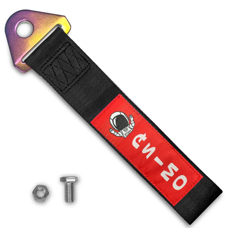 JDM Honda ASIMO Racing NEO CHROME HIGH STRENGTH Tow Strap for Front / Rear Bumper - Image 3