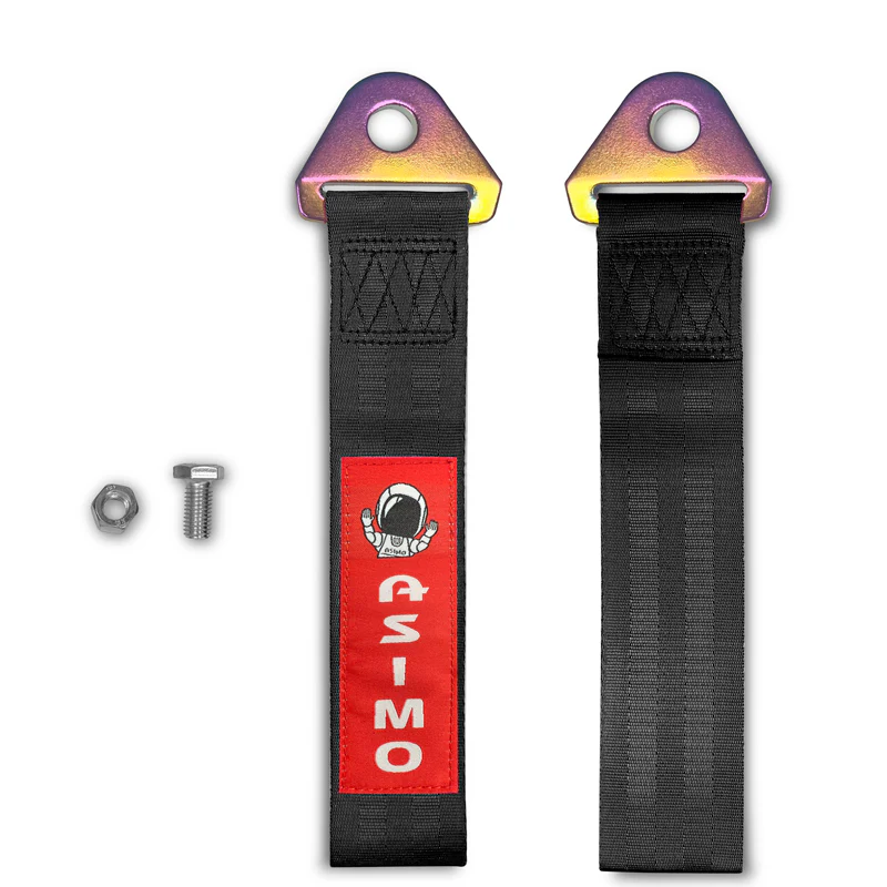 JDM Honda ASIMO Racing NEO CHROME HIGH STRENGTH Tow Strap for Front / Rear Bumper - Image 4