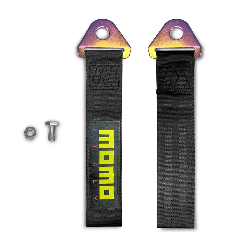 MOMO Racing JDM Honda Drift Rally Sports NEO CHROME HIGH STRENGTH Tow Strap for Front / Rear Bumper - Image 3