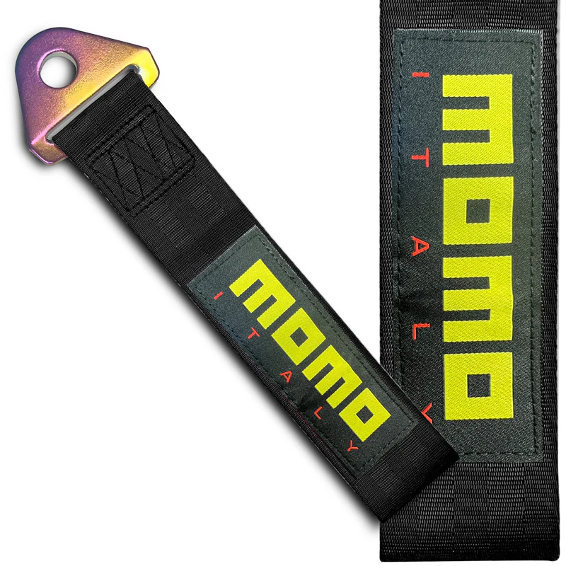 MOMO Racing JDM Honda Drift Rally Sports NEO CHROME HIGH STRENGTH Tow Strap for Front / Rear Bumper - Image 6
