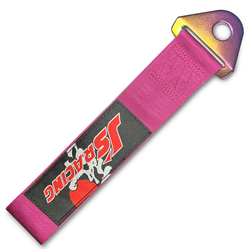JDM JS Drift Rally Sports Racing Honda NEO CHROME HIGH STRENGTH Pink Tow Strap for Front / Rear Bumper - Image 8