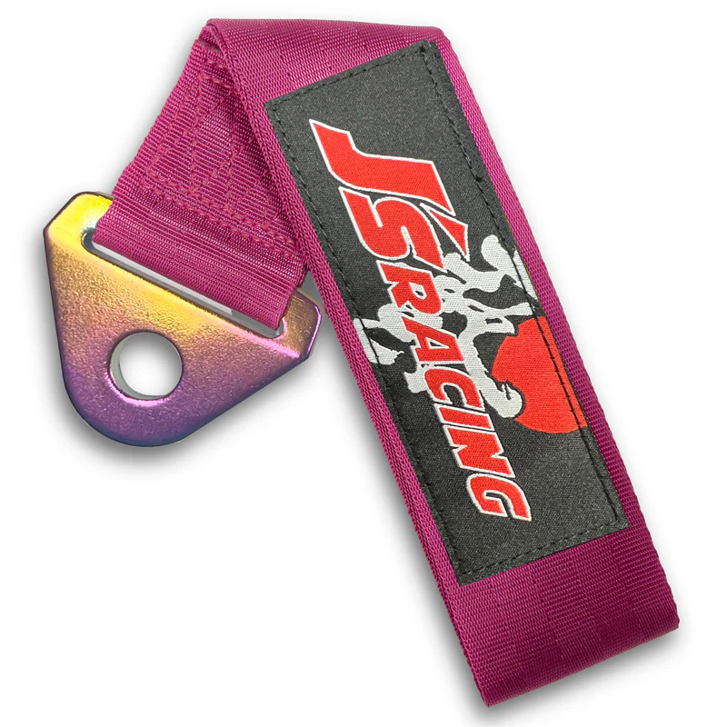 JDM JS Drift Rally Sports Racing Honda NEO CHROME HIGH STRENGTH Pink Tow Strap for Front / Rear Bumper - Image 9