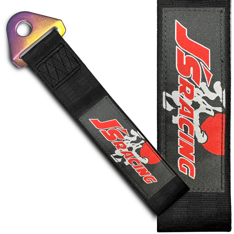 JDM JS Drift Rally Sports Racing Honda NEO CHROME HIGH STRENGTH Tow Strap for Front / Rear Bumper - Image 4