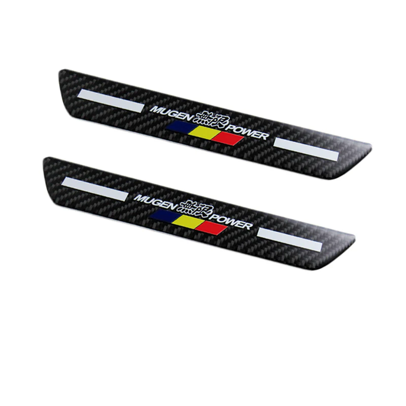 JDM Mugen Carbon Fiber Car Rear Door Welcome Plate Sill Scuff Cover Decal Sticker 2 pcs Set - Image 11