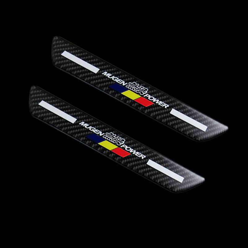 JDM Mugen Carbon Fiber Car Rear Door Welcome Plate Sill Scuff Cover Decal Sticker 2 pcs Set - Image 12