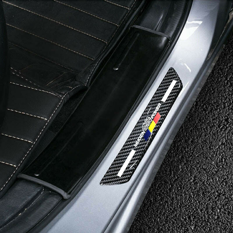 JDM Mugen Carbon Fiber Car Rear Door Welcome Plate Sill Scuff Cover Decal Sticker 2 pcs Set - Image 15