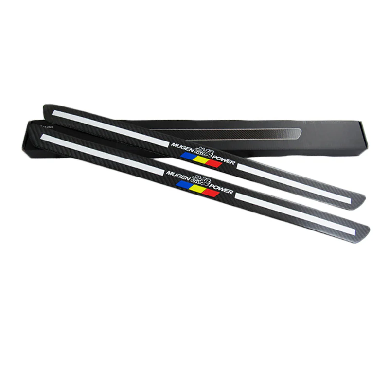 JDM Mugen Carbon Fiber Car Rear Door Welcome Plate Sill Scuff Cover Decal Sticker 2 pcs Set - Image 6