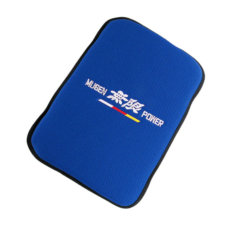 JDM MUGEN POWER Blue Fabric Car Center Console Armrest Cushion Pad Cover New X1 - Image 4