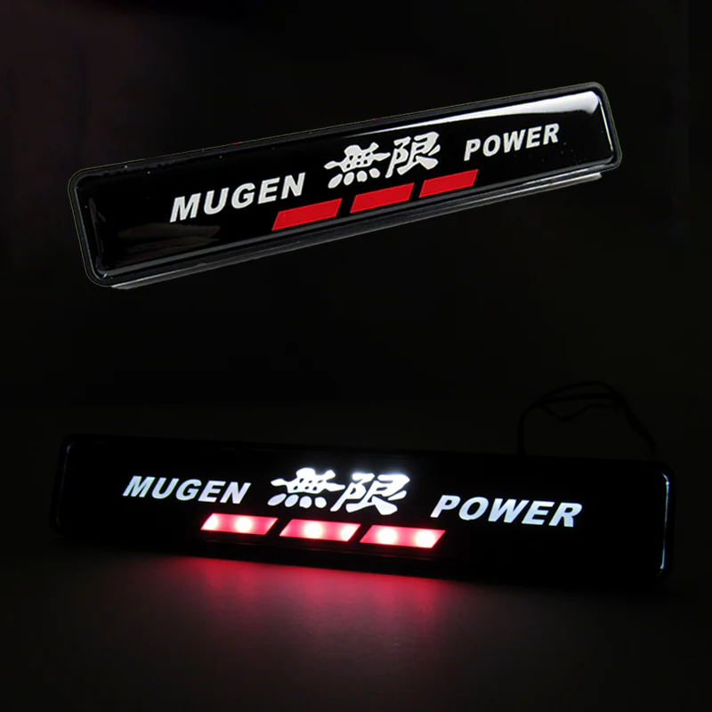 JDM Mugen Power LED Logo Light Car Front Grille Badge Illuminated Decal Sticker - Image 8