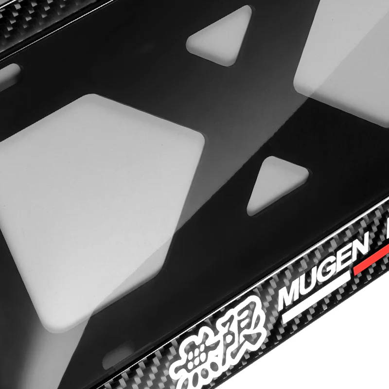 JDM MUGEN POWER Real Carbon Fiber License Plate Cover Protector Shield Frame with Bracket For Honda - Image 2