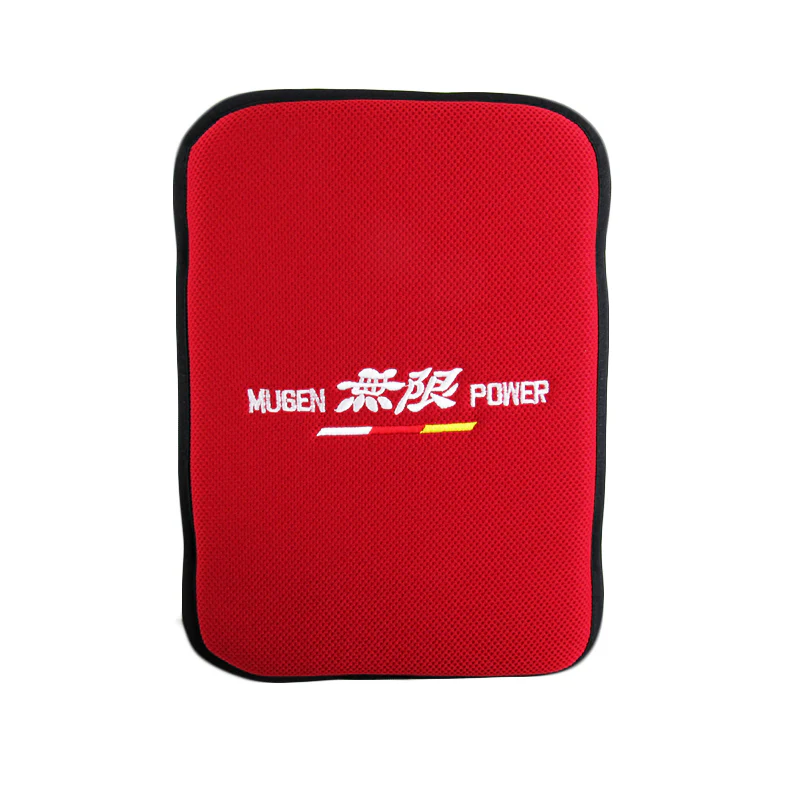 JDM MUGEN POWER Red Fabric Car Center Console Armrest Cushion Pad Cover New X1 - Image 5