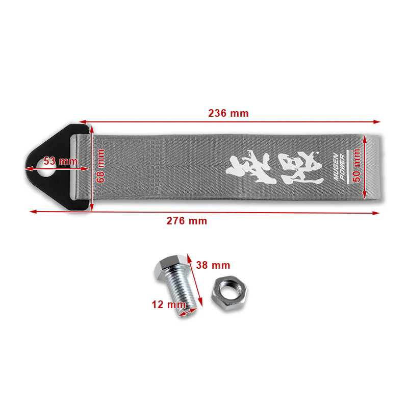 Mugen Power Red Racing Tow Strap for Front / Rear Bumper - Image 3