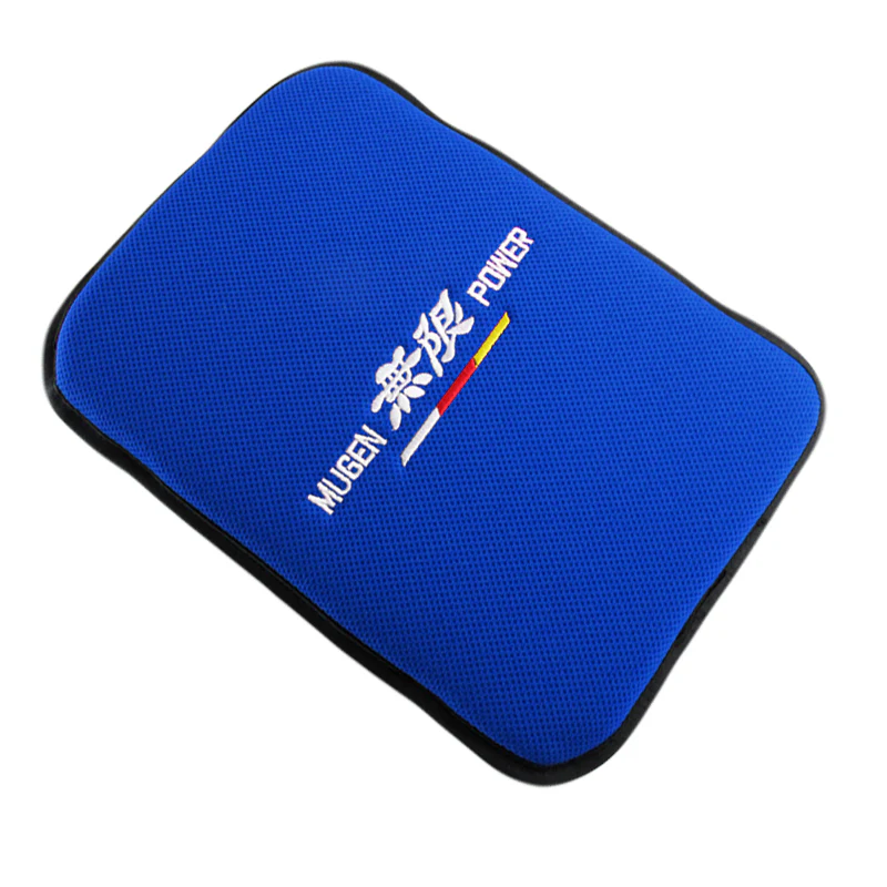 JDM MUGEN POWER SET Blue Center Console Armrest Cushion Pad + Shifter Boot Cover - Image 2