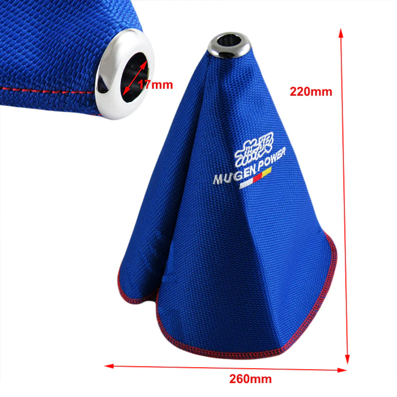 JDM MUGEN POWER SET Blue Center Console Armrest Cushion Pad + Shifter Boot Cover - Image 4