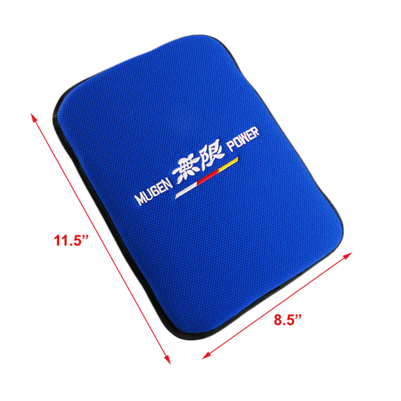 JDM MUGEN POWER SET Blue Center Console Armrest Cushion Pad + Shifter Boot Cover - Image 6