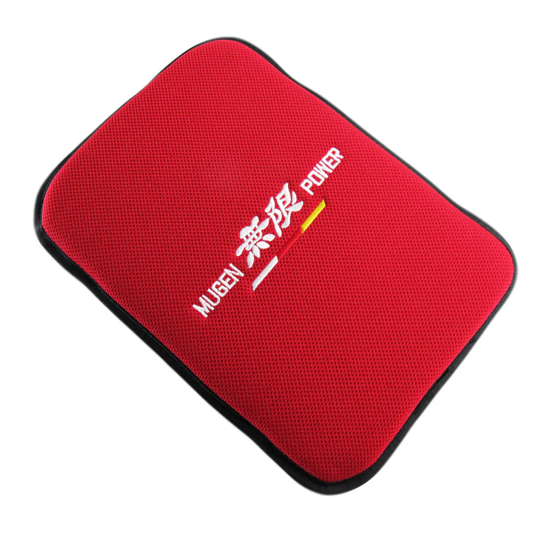 JDM MUGEN POWER SET Red Center Console Armrest Cushion Pad + Shifter Boot Cover - Image 7